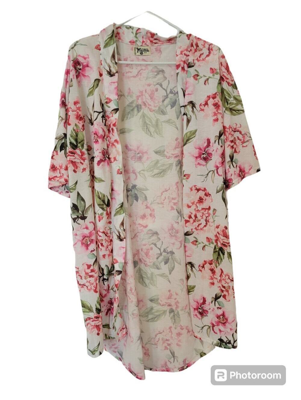 Show Me Your MUMU Brie Robe Garden Of Blooms Pink Floral OS Wrap Robe